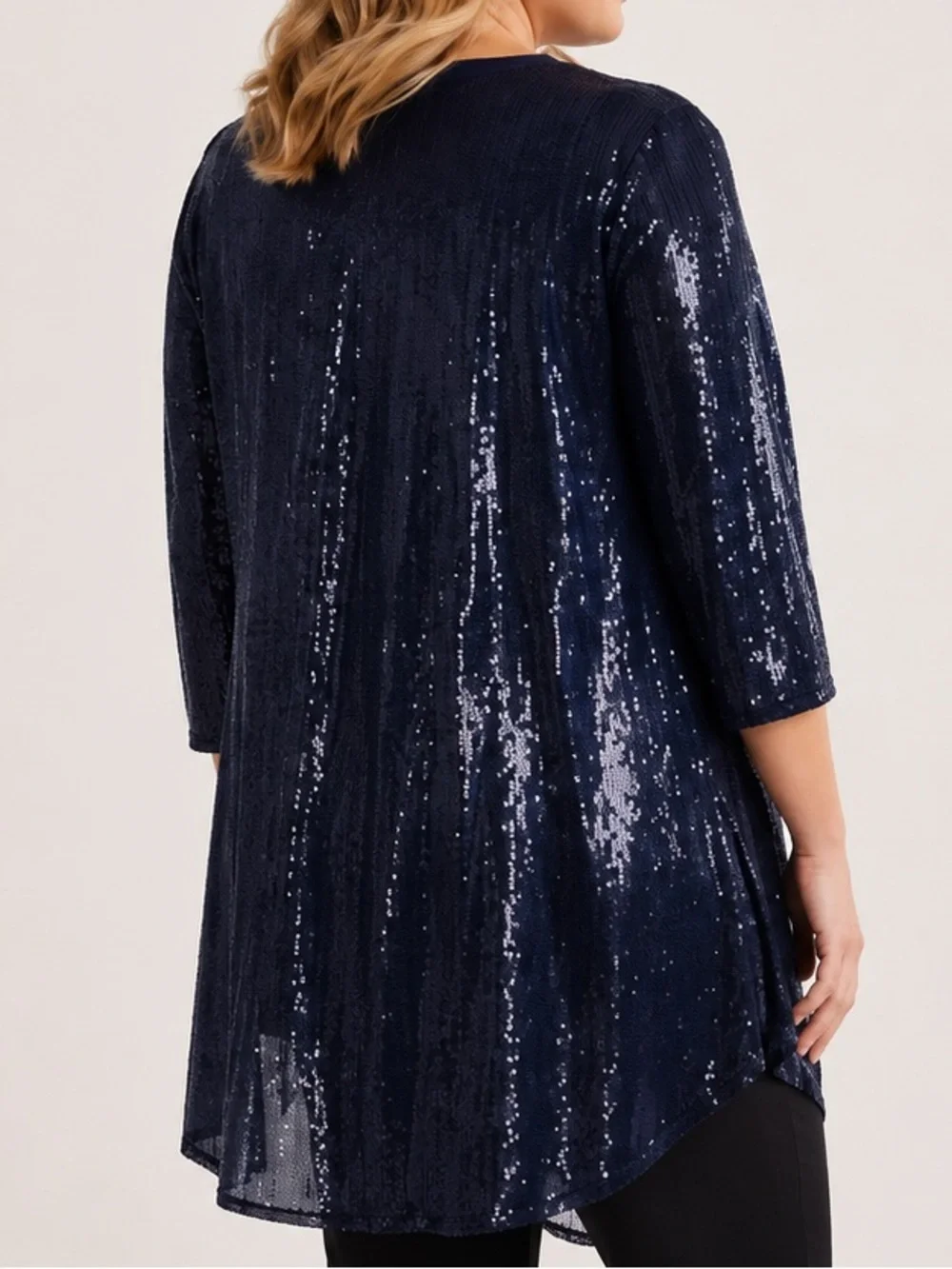 Lafayette 148 New York Navy Silk Sequin Asymmetrical Tunic Dress Cocktail Party